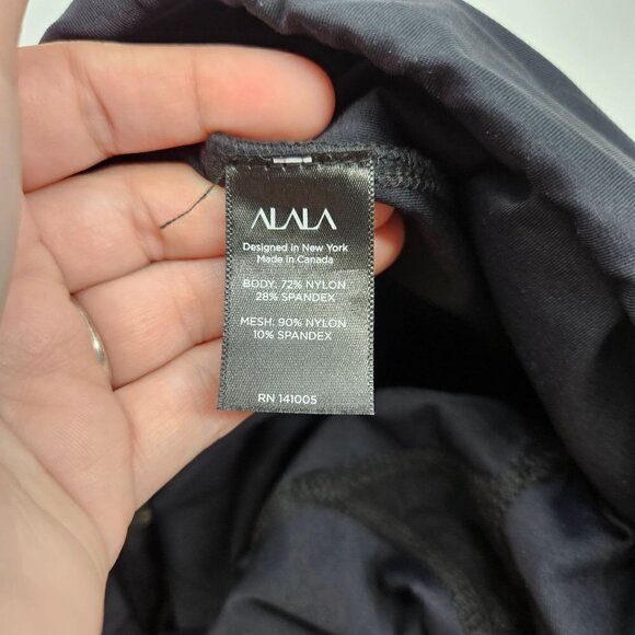 ALALA Black Mesh Zip Ankle Tights Women's S Activewear Athleisure Lounge Wear - Picture 7 of 12